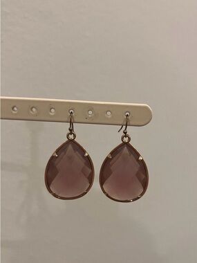 Lavender/Pink Faceted Statement Earrings